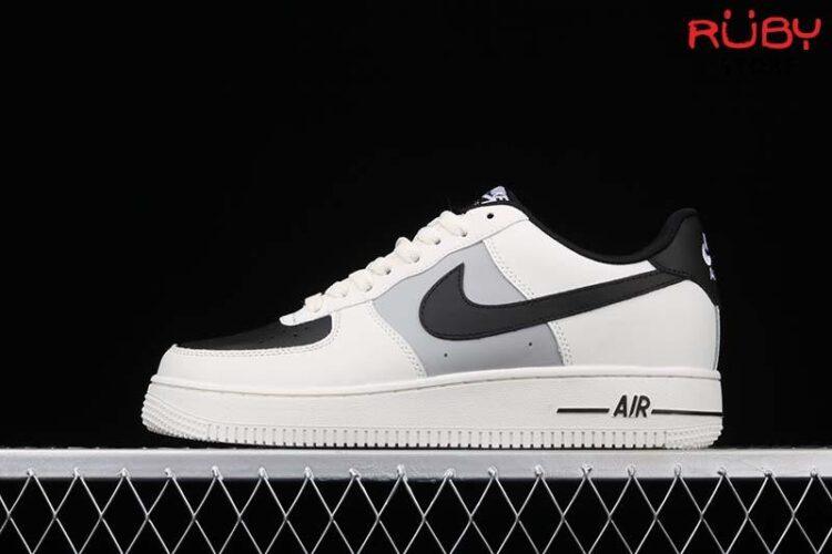 Giày Nike Air Force 1 Low Cream Black Custom Kem Đen