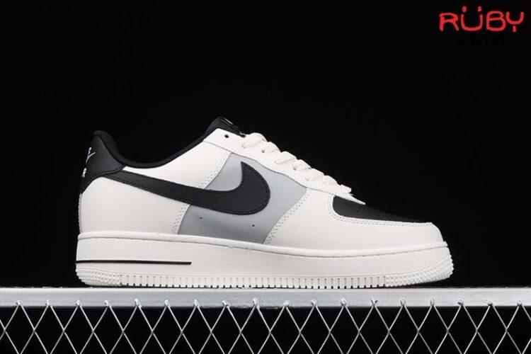Giày Nike Air Force 1 Low Cream Black Custom Kem Đen