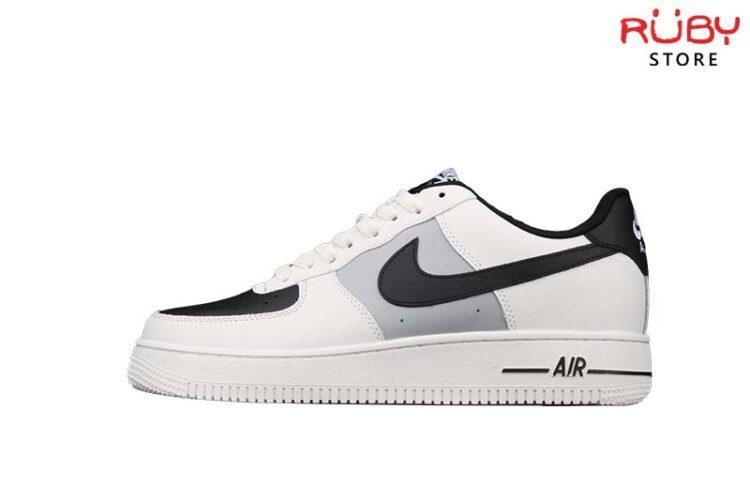 Giày Nike Air Force 1 Low Cream Black Custom Kem Đen
