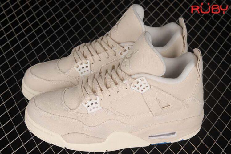 Giày Air Jordan 4 Blank Canvas Trắng Kem