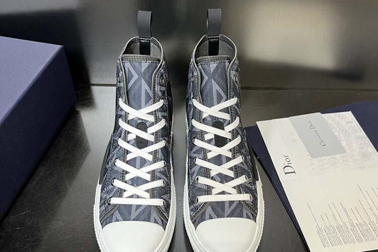 Giày Dior B23 High Top Black CD Diamond Đen