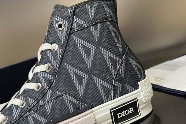 Giày Dior B23 High Top Black CD Diamond Đen
