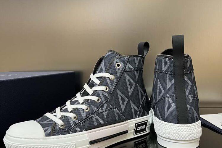 Giày Dior B23 High Top Black CD Diamond Đen