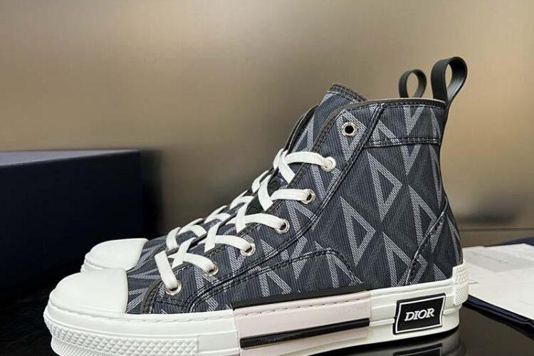 Giày Dior B23 High Top Black CD Diamond Đen