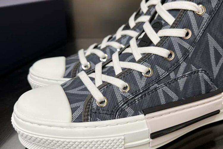 Giày Dior B23 High Top Black CD Diamond Đen
