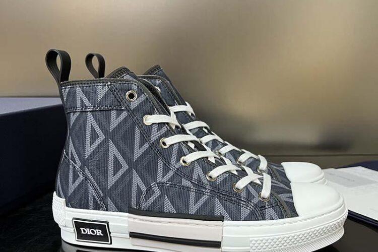 Giày Dior B23 High Top Black CD Diamond Đen