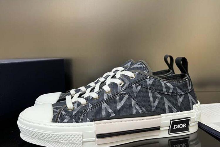 Giày Dior B23 Low Top Black CD Diamond Đen
