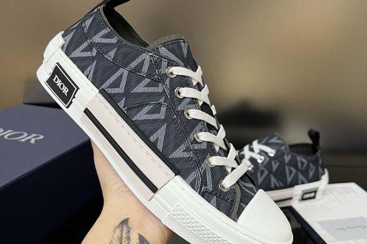 Giày Dior B23 Low Top Black CD Diamond Đen