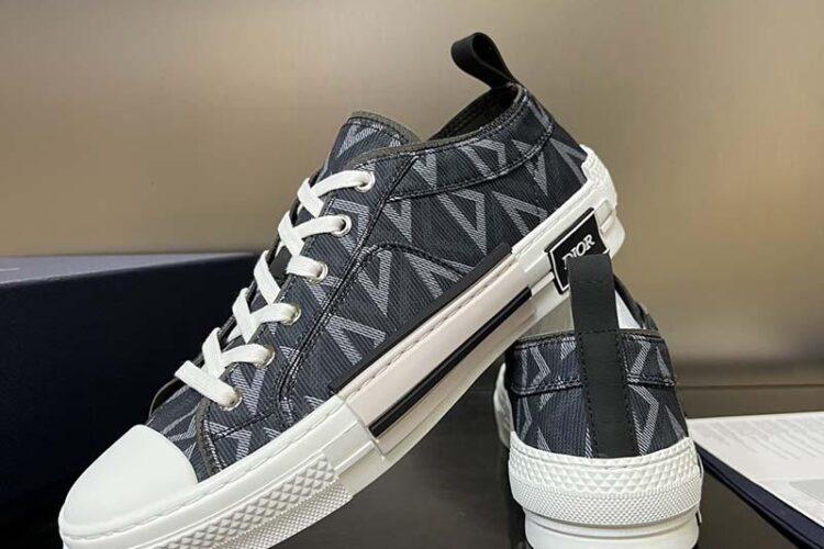 Giày Dior B23 Low Top Black CD Diamond Đen