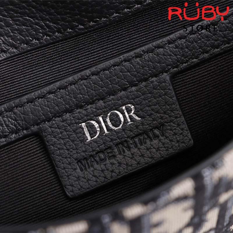 Dior Dior Oblique Jacquard Saddle Pouch Bag in Black for Men  Lyst