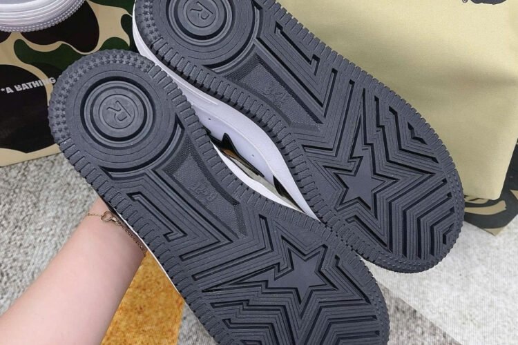 Giày A Bathing Ape Bape Sta Black White đen trắng Bóng