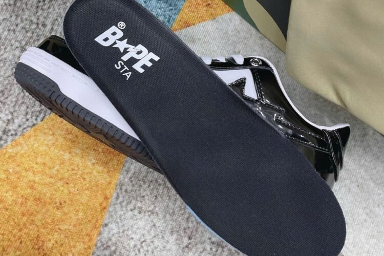 Giày A Bathing Ape Bape Sta Black White đen trắng Bóng