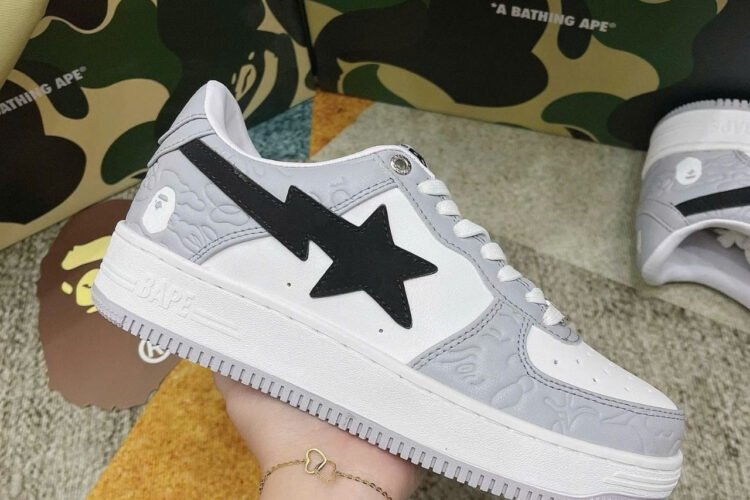 Giày A Bathing Ape Bape Sta Grey Black Xám đen