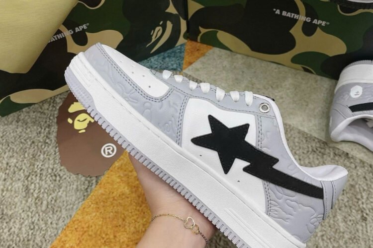 Giày A Bathing Ape Bape Sta Grey Black Xám đen