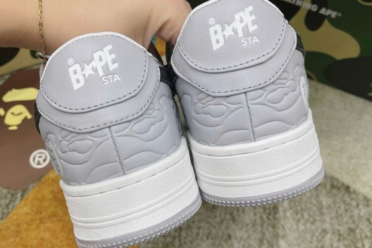 Giày A Bathing Ape Bape Sta Grey Black Xám đen