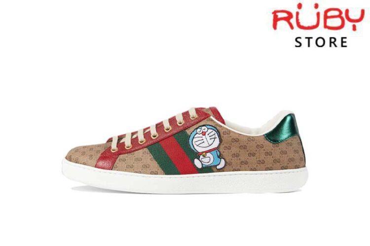 Giày Doraemon x Gucci Ace Beige Monogram Siêu Cấp TT