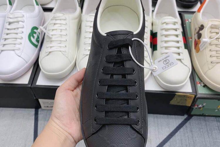 Giày Gucci Ace GG Embossed Black Đen Full Siêu Cấp TT