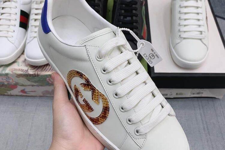 Giày Gucci Ace Interlocking G Nâu Siêu Cấp TT