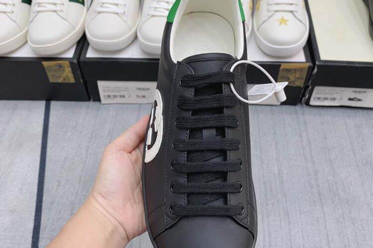 Giày Gucci Ace Interlocking GG Đen Trắng Siêu Cấp TT