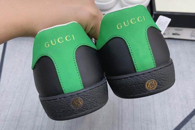 Giày Gucci Ace Interlocking GG Đen Trắng Siêu Cấp TT