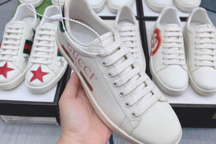 Giày Gucci Ace Logo Ngang Siêu Cấp TT