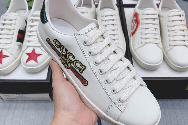 Giày Gucci Ace Logo Ngang Thêu Siêu Cấp TT