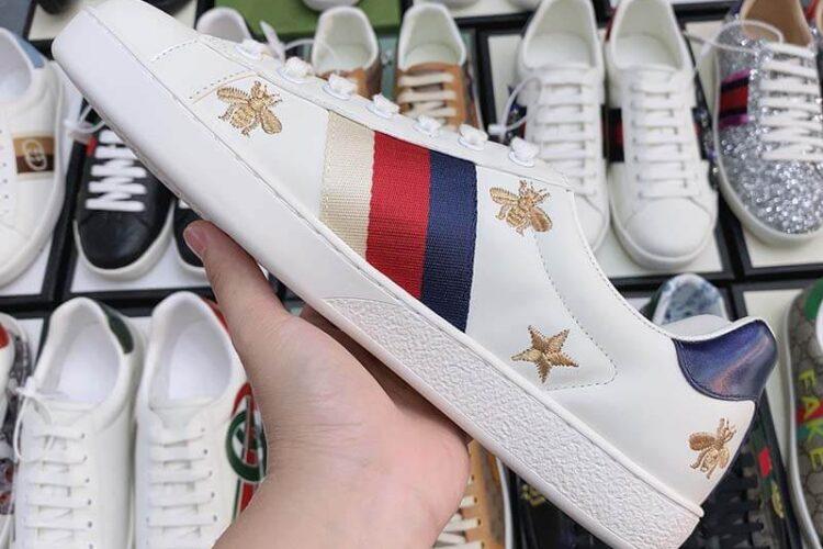 Giày Gucci Ace Ong Sao Xanh Navy Siêu Cấp TT