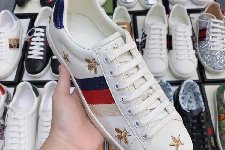 Giày Gucci Ace Ong Sao Xanh Navy Siêu Cấp TT