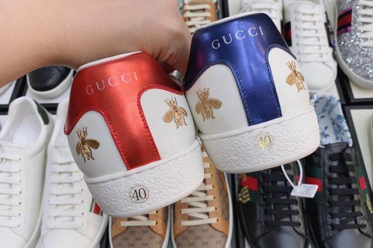 Giày Gucci Ace Ong Sao Xanh Navy Siêu Cấp TT