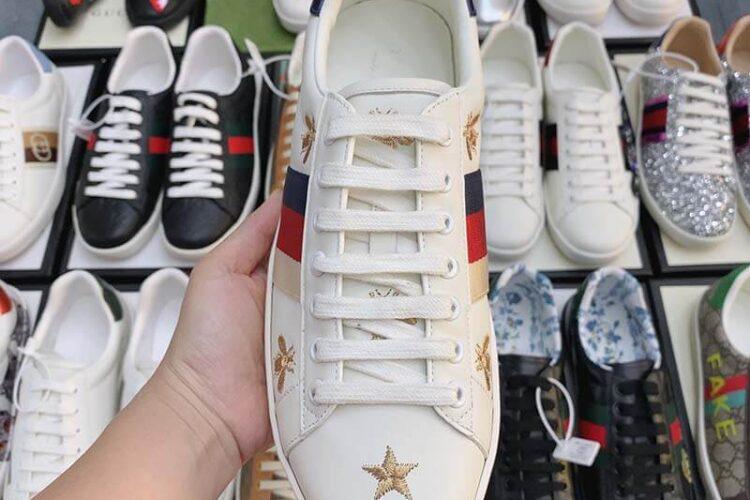 Giày Gucci Ace Ong Sao Xanh Navy Siêu Cấp TT