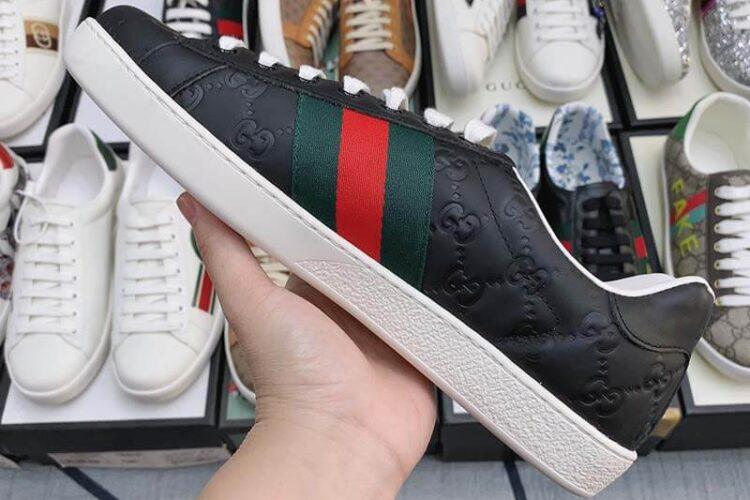 Giày Gucci Ace Signature Black Đen Full Siêu Cấp TT