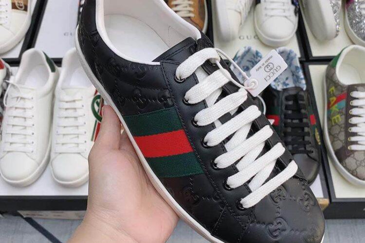Giày Gucci Ace Signature Black Đen Full Siêu Cấp TT
