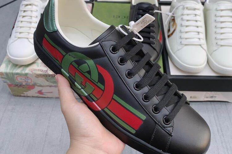 Giày Gucci GG Ace Black Green Red Siêu Cấp TT