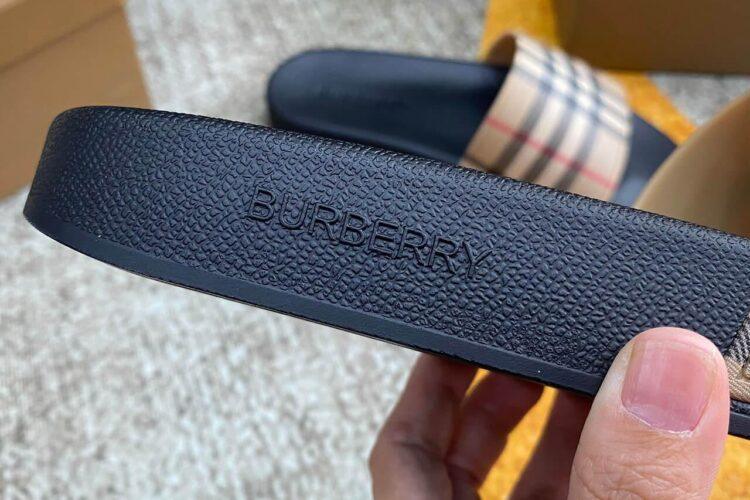Dép Burberry Furley Vintage Check Slides Nâu