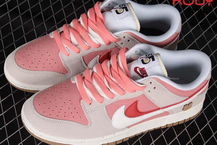 Giày Nike Dunk Low SE 85 Double Swoosh Xám Hồng