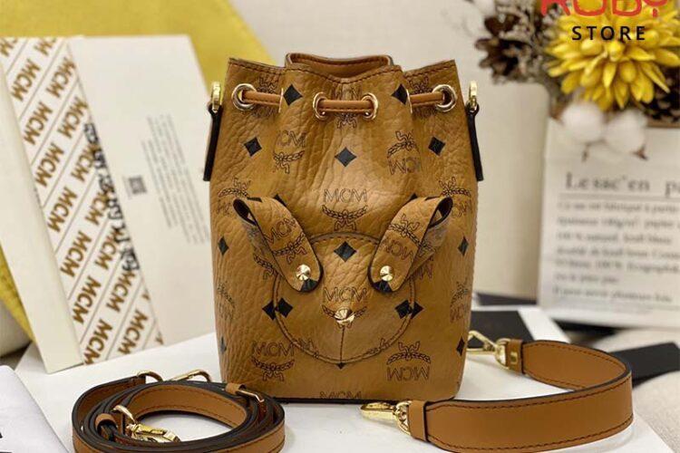 Túi MCM X Mini Park Rabbit Bucket Bag In Visetos 19CM Best Quality