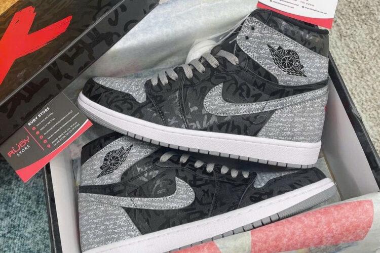 Giày Jordan 1 High Rebellionaire đen Xám
