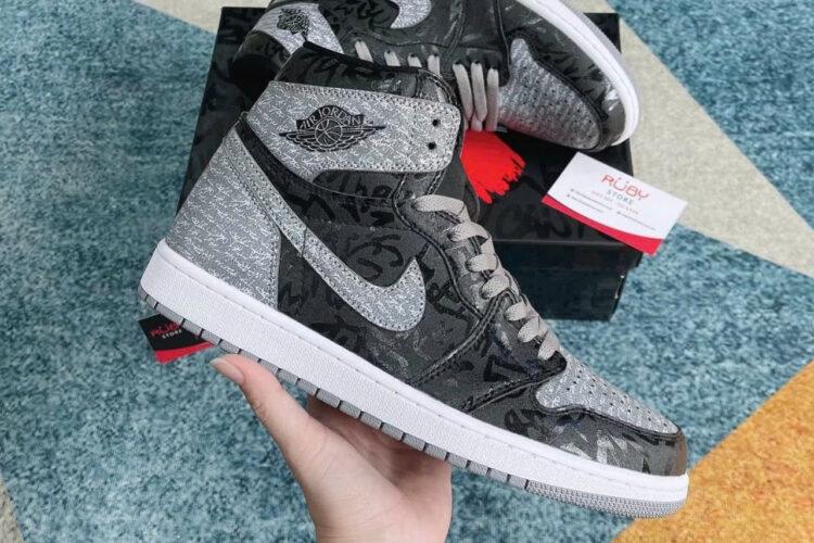 Giày Jordan 1 High Rebellionaire đen Xám