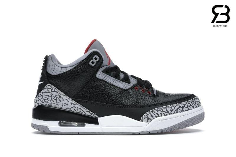 Giày Jordan 3 Black Cement Đen Đỏ Rep 1 1