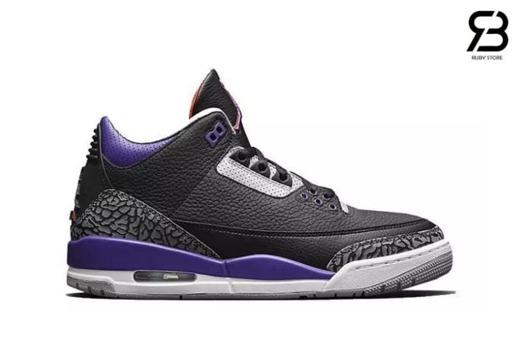 Giày Jordan 3 Black Court Purple Đen Tím Rep 1 1