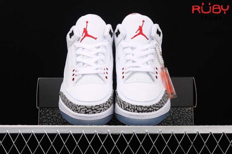 Giày Jordan 3 Free Throw Line White Cement Trắng Đỏ Siêu Cấp TT