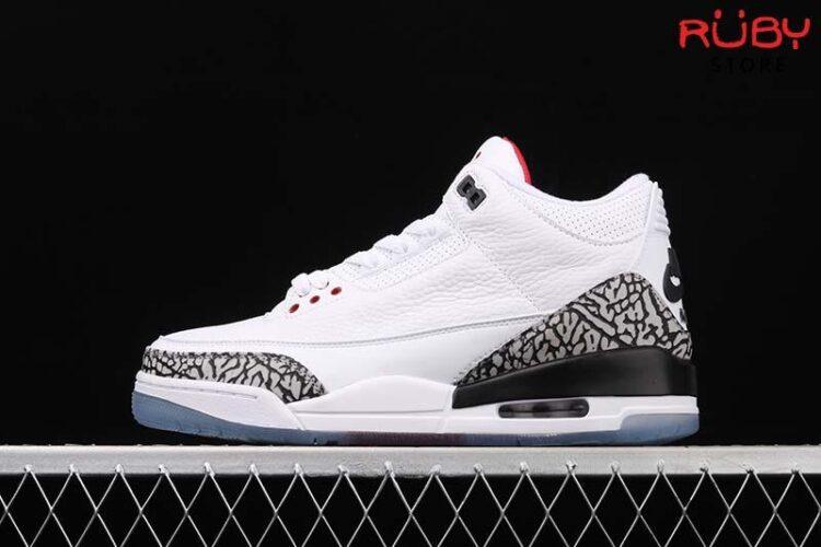 Giày Jordan 3 Free Throw Line White Cement Trắng Đỏ Siêu Cấp TT