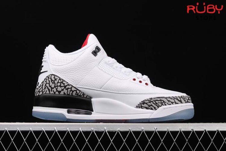 Giày Jordan 3 Free Throw Line White Cement Trắng Đỏ Siêu Cấp TT