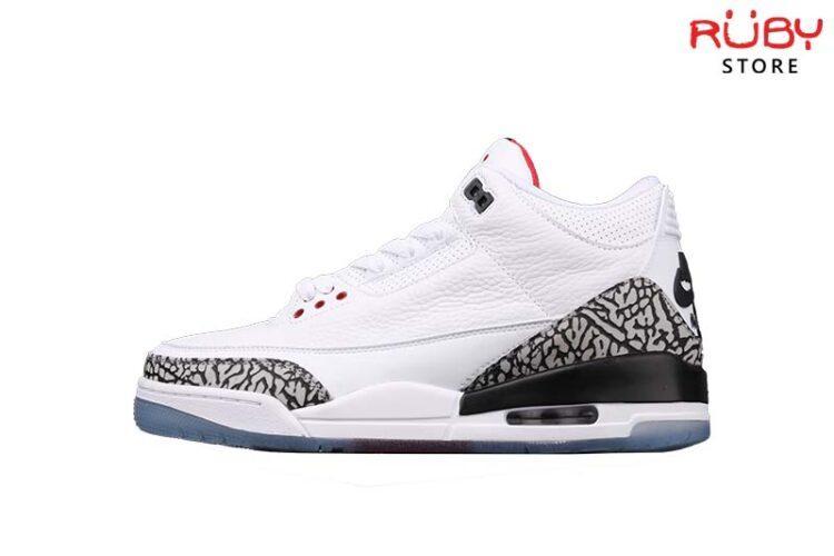 Giày Jordan 3 Free Throw Line White Cement Trắng Đỏ Siêu Cấp TT