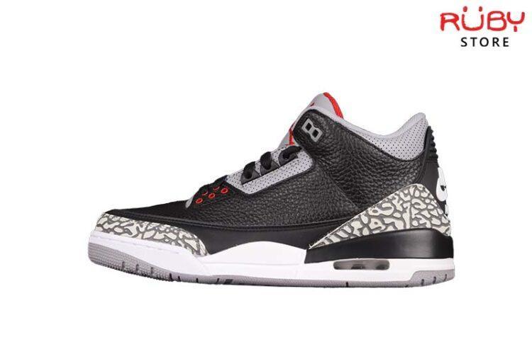Giày Jordan 3 Black Cement Đen Đỏ Siêu Cấp TT