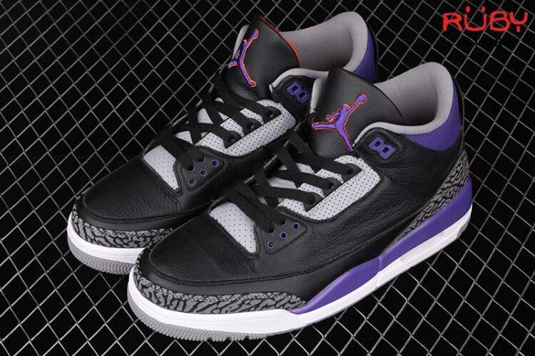 Giày Jordan 3 Black Court Purple Đen Tím Siêu Cấp TT