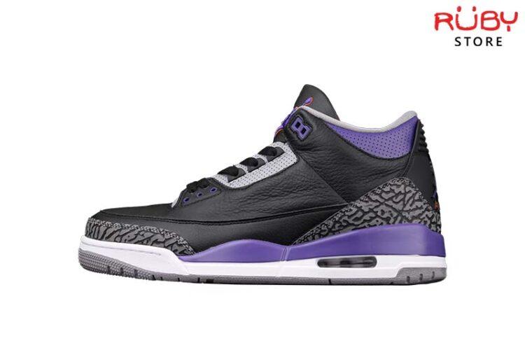 Giày Jordan 3 Black Court Purple Đen Tím Siêu Cấp TT