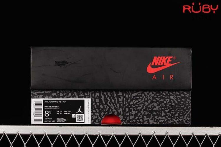 Giày Jordan 3 Fire Red (2022) Trắng Đỏ Siêu Cấp TT
