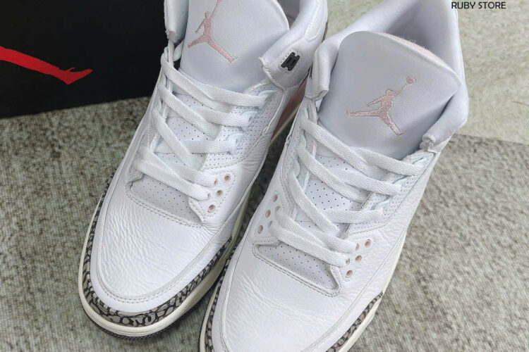 Hình ảnh thực tế phiên bản Jordan 3 nâu hồng Rep 1 1 tại Ruby Store
