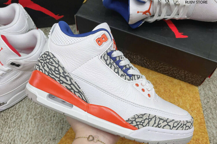 Hình ảnh thực tế phiên bản Jordan 3 Retro Knicks Rep 1 1 tại Ruby Store